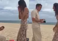 Hombre sufre incidente mientras le ped�a la mano a su novia en la playa: "�Te hiciste del ba�o?"