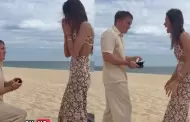 Hombre sufre incidente mientras le pedía la mano a su novia en la playa: "¿Te hiciste del baño?"