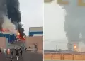 Incendio de grandes proporciones consume f�brica en Lur�n: Al menos 10 unidades de bomberos atienden la emergencia