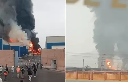 Incendio de grandes proporciones consume f�brica en Lur�n