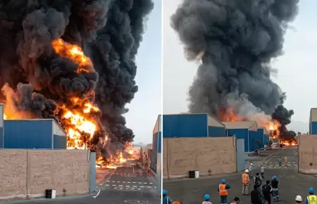 Incendio de grandes proporciones consume f�brica en Lur�n