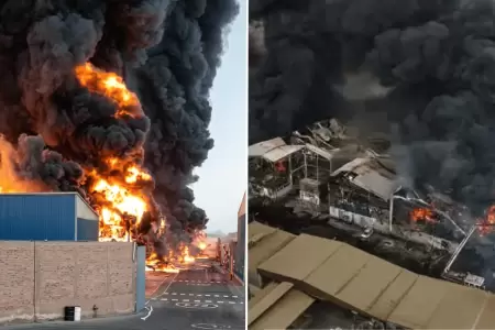 Incendio de grandes proporciones consume f�brica en Lur�n