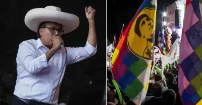 Antauro y whipala presentes en cierre de campa�a de Roberto S�nchez