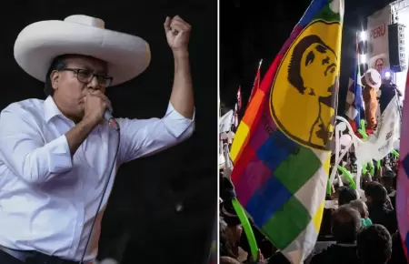 Antauro y whipala presentes en cierre de campa�a de Roberto S�nchez