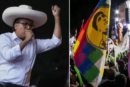 Antauro y whipala presentes en cierre de campa�a de Roberto S�nchez