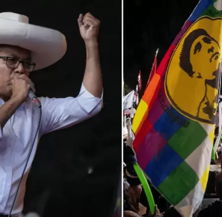 Antauro y whipala presentes en cierre de campa�a de Roberto S�nchez