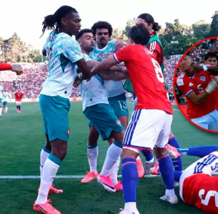 A segundos de acabar el primer tiempo, una falta encendi� la pelea