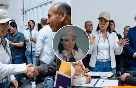Keiko Fujimori sostuvo reuni�n con personeros en Villa El Salvador
