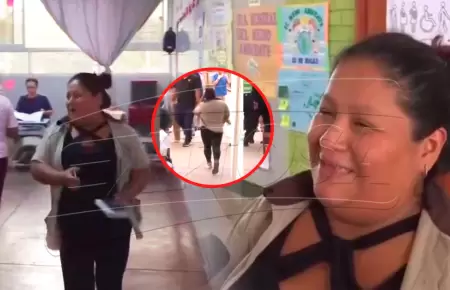 Cobradora aprovecha el tr�fico y vota en Los Olivos.