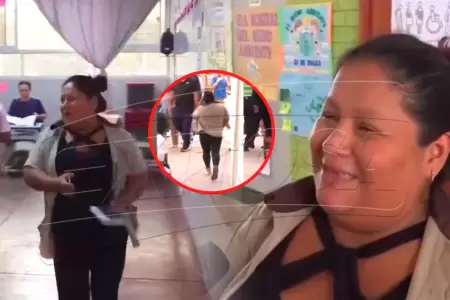 Cobradora aprovecha el tr�fico y vota en Los Olivos.