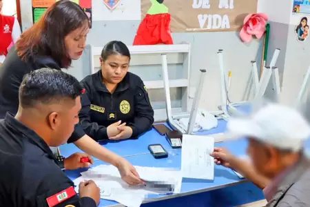 Detienen a adulto mayor en local de votaci�n en Los Olivos.