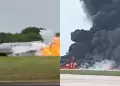 Fatal accidente a�reo: Avi�n ejecutivo se estrella en aterrizaje forzoso y sus dos tripulantes pierden la vida