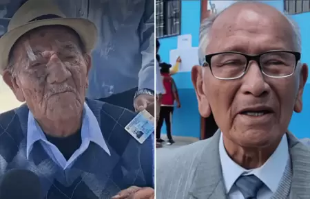Adultos mayores de 101 y 103 a�os acudieron a votar en la segunda vuelta elector