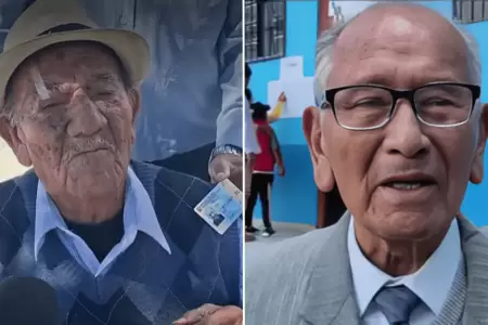 Adultos mayores de 101 y 103 a�os acudieron a votar en la segunda vuelta elector