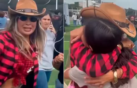 Pamela L�pez se reencontr� con sus hijos.