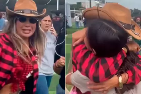 Pamela L�pez se reencontr� con sus hijos.
