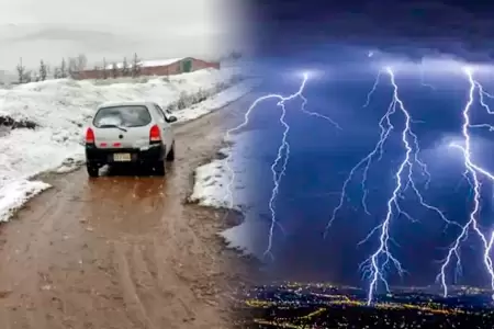 Senamhi advierte lluvia, granizo y descargas el�ctricas