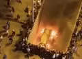 Combi de 'Los Rojitos' se incendi� en San Juan de Miraflores a altura del bypass Ciudad de Dios