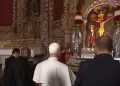 Papa Le�n XIV bendice imagen del Se�or de los Milagros en la "Catedral de los Pobres" durante visita a Barcelona