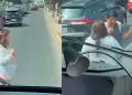 Incidente en Surco: Mujer bloquea el paso de bomberos tras discutir con su pareja en plena avenida