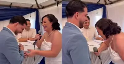 Novia sorprende en votos matrimoniales en doble sentido