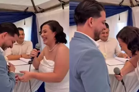 Novia sorprende en votos matrimoniales en doble sentido