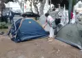 Municipio de Jes�s Mar�a se disculpa con manifestantes de JP tras rociarles agua en el frontis del JNE