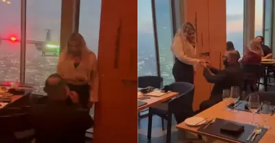 Hombre pide la mano de su novia con mensaje el helic�ptero