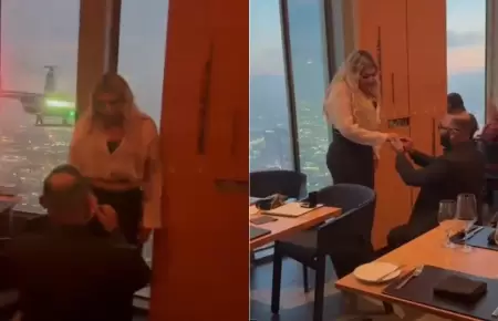 Hombre pide la mano de su novia con mensaje el helic�ptero
