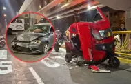 SJL: Violento accidente entre auto y mototaxi deja seis heridos, incluidos tres menores de edad