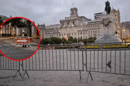 Plaza San Mart�n amanece con rejas y calles cerradas ante anuncio de marchas
