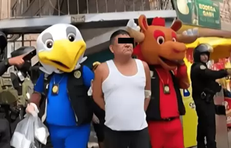 Agentes Terna se disfrazan de mascotas del Mundial para capturar a sujeto