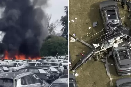 Al menos seis personas fallecen tras fuerte colisi�n entre dos helic�pteros