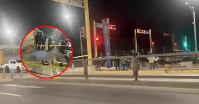 Un polic�a muri� tras ser atropellado en v�a exclusiva del Metropolitano en Coma