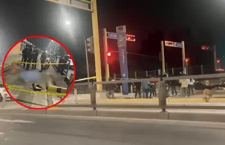 Un polic�a muri� tras ser atropellado en v�a exclusiva del Metropolitano en Coma
