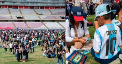 Familias enteras buscan llenar sus figuritas.
