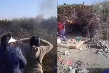 Vecinos de la Asociaci�n Los Granados queman refugios de presuntos malvivientes.