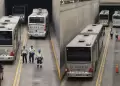 Bus del Metropolitano queda varado en ingreso a la Estaci�n Central generando fuerte congesti�n hacia el sur