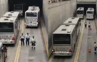 Bus del Metropolitano queda varado en ingreso a la Estaci�n Central generando fuerte congesti�n hacia el sur