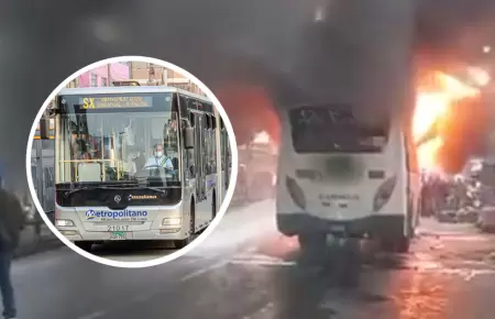 Bus se incendia a la altura de la estaci�n Caquet� generando demoras en el Metro