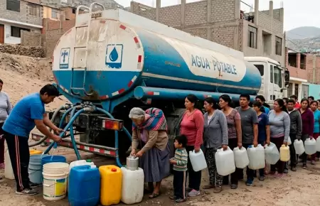 Sin agua en distritos de Lima.