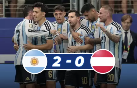 Argentina venci� 2-0 a Austria con doblete de Messi y avanz� a la siguiente rond