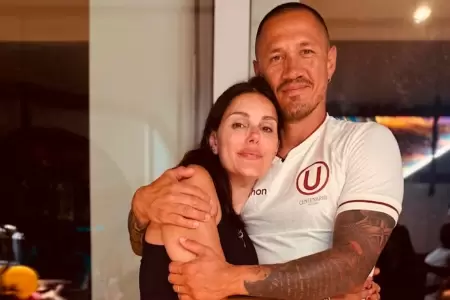 Lapadula junto a su esposa.