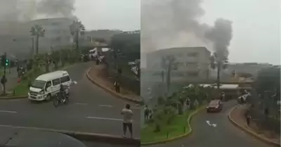 Incendio se registra en galer�a cerca a Plaza Uni�n.