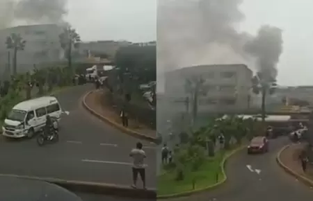 Incendio se registra en galer�a cerca a Plaza Uni�n.