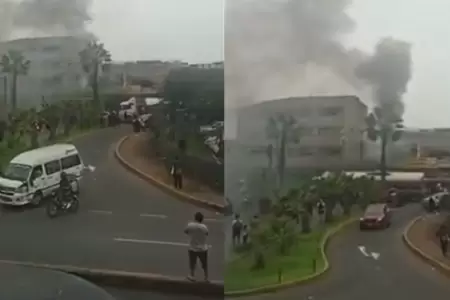 Incendio se registra en galer�a cerca a Plaza Uni�n.