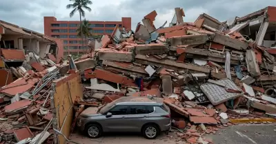 El edificio sufri� un terrible colapso.