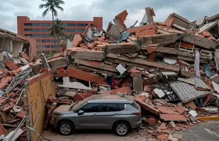 El edificio sufri� un terrible colapso.