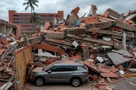 El edificio sufri� un terrible colapso.
