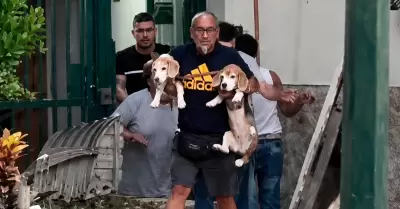 Hombre rescat� a sus dos perros tras terremoto en Venezuela.